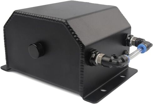 MR HELLO Universal 1L Black Coolant Overflow Tank - Aluminum Radiator Reservoir Expansion Tank for Efficient Radiator Flush - Ideal Air Tank for Water and Coolant Management (Black 1L) in Saudi Arabia
