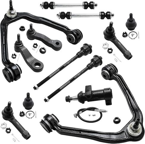 Detroit Axle - AWD Front End 13pc Suspension Kit for Silverado Sierra Chevy GMC Avalanche Suburban Yukon XL 1500 Tahoe Escalade ESV EXT, Upper Control Arms Lower Ball Joints Sway Bars Tie Rods in Saudi Arabia