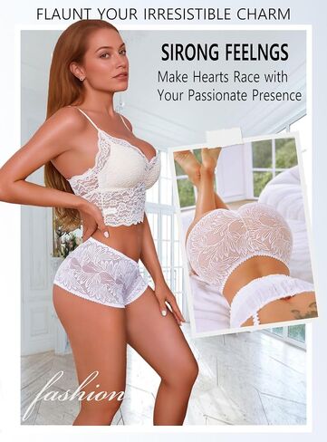 Sexy Underwear for Women Petal-soft Lace V-waisted Boy Shorts Cute Cheeky Ladies Panties Fashion Lightweight Lingerie 6 pack in Kuwait