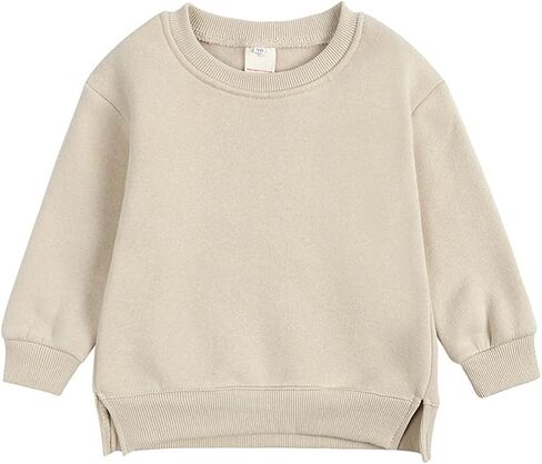 Little Kids Crewneck Pullover Girls Boys Sweatshirt Solid Color Long Sleeve Shirt Comfy Casual Tops Fall Clothes in Saudi Arabia