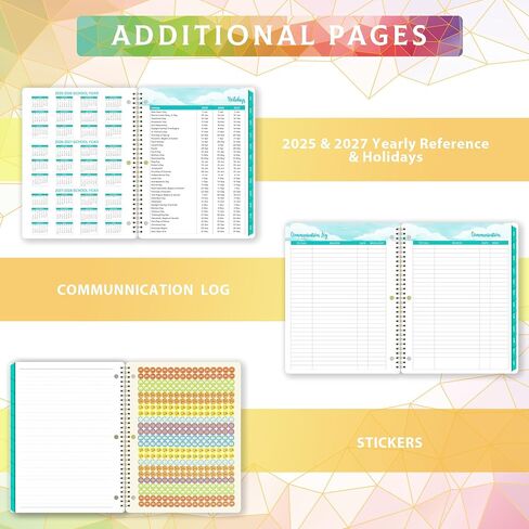 Student Planner 2025-2026 - July 2025 - June 2026, Weekly & Monthly planner for Students 11"x 8.3", Flexible Cover, Strong Golden Binding, Printed Tabs, with Stickers in Saudi Arabia