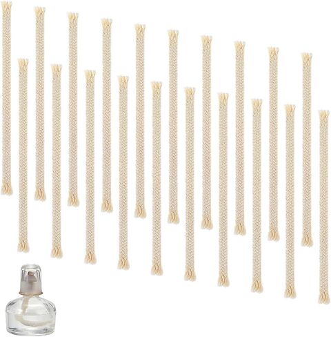 20 pcs 1/4 "مصباح زيت مستدير الفطائر ، فتيل القطن لمصابيح الزيت المصنوعة يدويًا ويكز بديل للزيت مصباح شمعة مصباح كيروسين فانوس in Kuwait