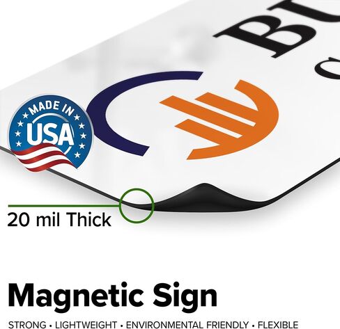 Custom Magnetic Bumper Sticker, Personalized Text and Logo for Cars, Fridge, Business Personal Use and Advertising Sign, 10x3 Inches, Magnet. USA Made by My Sign Center in Kuwait