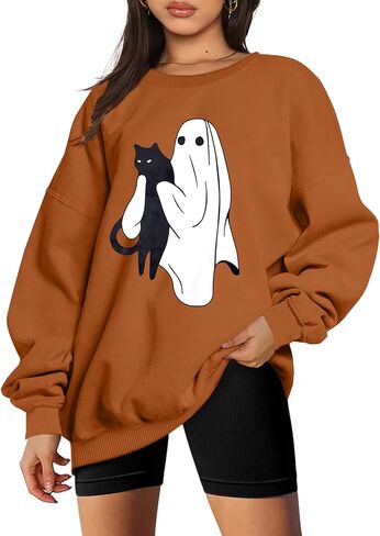 UNIQUEONE Halloween Sweatshirts for Women Halloween Shirts: Oversized in My Spooky Era Sweatshirt Ghost Crewneck Pullover in Kuwait