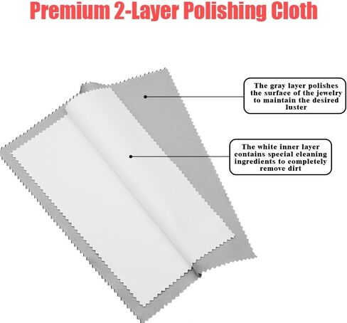 قطعة ملابس مجوهرات متعددة الطبقات من 3 عبوات-ملابس تلميع كبيرة 10 "x12" للذهب والفضة والبلاتين والمزيد in Kuwait
