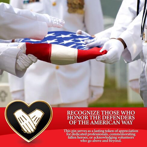 Heart of Service Pin- شراء واحدة ، هدية واحدة تحية | صندوق المجمع المخملي + شهادة مجانية | شرف المحاربين القدامى ، مديري الجنازة ، المستجيبين الأوائل والمتطوعين | هدية اعتراف ذات مغزى in Saudi Arabia