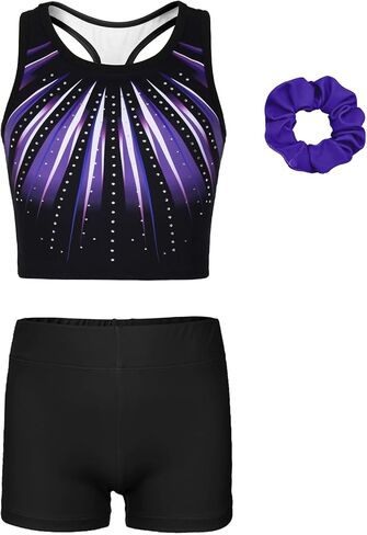 MODAFANS Gymnastics Leotards for Girls With Shorts Tumbling Dance Unitards Biketards Activewear in Kuwait