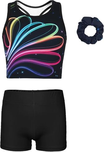 MODAFANS Gymnastics Leotards for Girls With Shorts Tumbling Dance Unitards Biketards Activewear in Kuwait