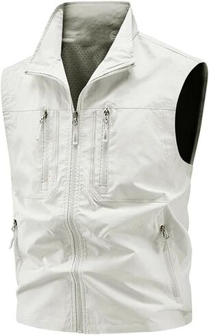 Niiyyjj Men's Outdoor Fishing Vest Large Size Sleeveless Waistcoat With Zipper Casual Sports Jacket Multi-Pocket in Saudi Arabia