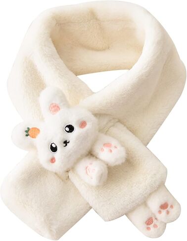 Girls Winter Warm Thicken Scarfs Cartoon Faux Plush Cross Collar Scarf Shawl Lovely Warm Soft Scarf Winter in Kuwait