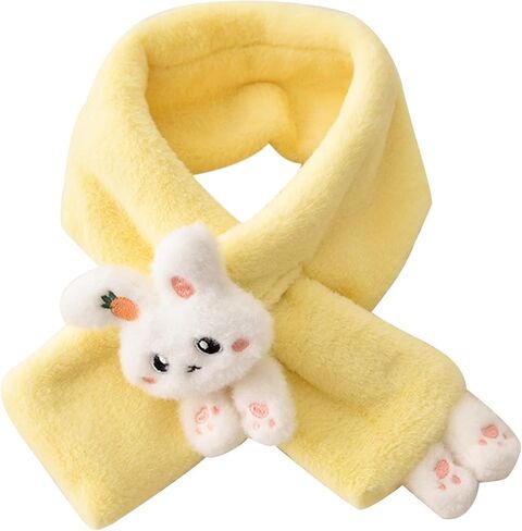 Girls Winter Warm Thicken Scarfs Cartoon Faux Plush Cross Collar Scarf Shawl Lovely Warm Soft Scarf Winter in Kuwait