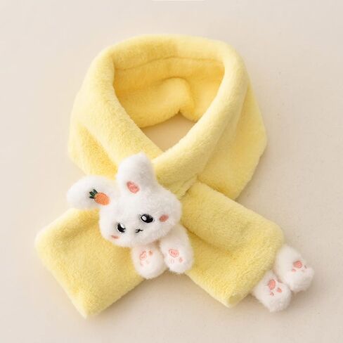 Girls Winter Warm Thicken Scarfs Cartoon Faux Plush Cross Collar Scarf Shawl Lovely Warm Soft Scarf Winter in Kuwait