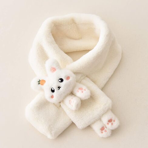 Girls Winter Warm Thicken Scarfs Cartoon Faux Plush Cross Collar Scarf Shawl Lovely Warm Soft Scarf Winter in Kuwait
