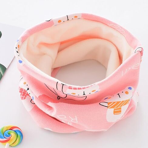 3PCS Baby Cotton Neck Warmer - Soft Cartoon-Themed Kids Scarf for Outdoor Comfort and Festive Winter Warmth in Saudi Arabia