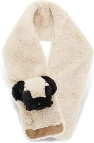 DolliBu Pug Dog Plush Scarf - Super Soft Warm Fluffy Kids Scarf Accessory, Fashionable Plush Party Winter Outfit, Stuffed Animal Scarf Costume, Cozy Outdoor Winter Scarf for Kids and Adults - 34" Inch in Saudi Arabia