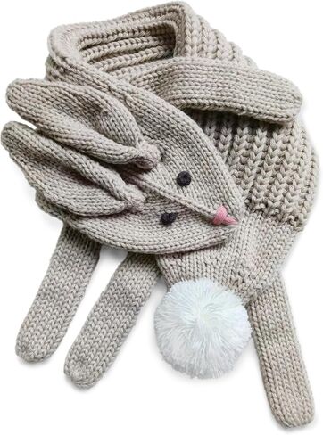Kids Animal Character Double-Layer Knitted Scarf - Fun Critter Design for Children All Ages in Kuwait