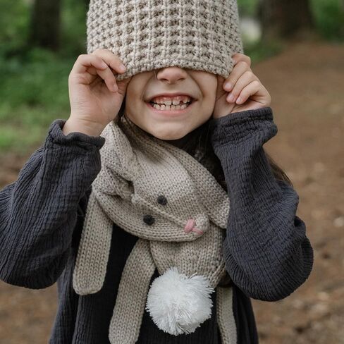 Kids Animal Character Double-Layer Knitted Scarf - Fun Critter Design for Children All Ages in Kuwait