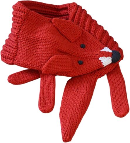 Kids Animal Character Double-Layer Knitted Scarf - Fun Critter Design for Children All Ages in Saudi Arabia