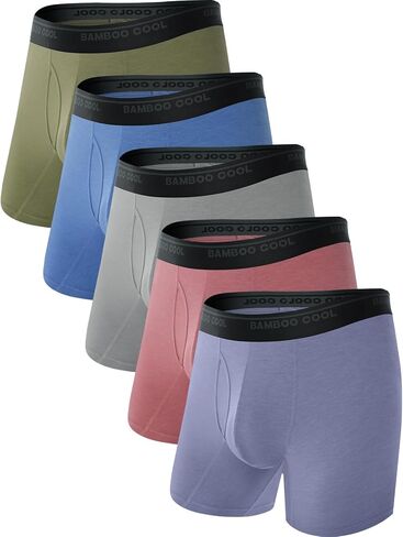 BAMBOO COOL Men's Underwear Boxer Briefs Ultra Breathable Stretch No Riding Up with Fly Multipack in Saudi Arabia