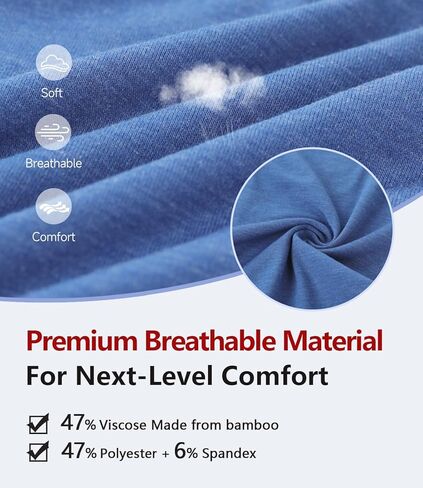 BAMBOO COOL Men's Underwear Boxer Briefs Ultra Breathable Stretch No Riding Up with Fly Multipack in Saudi Arabia