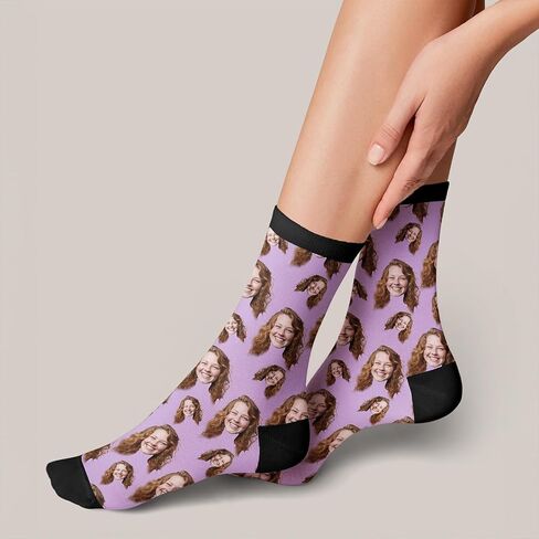 Sockologie Custom Novelty Face Socks: Funny, Personalized Gifts for Men, Women, Dog, and Cat Lovers - US Customized & Shipped in Saudi Arabia