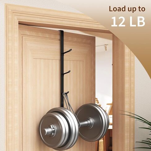 niffgaff Over Door Towel Hooks: Bathroom Rack Hanger for Towels, Overdoor Coat Rack Hanging for Clothes Organizer, Gold, 2 PCS in Kuwait