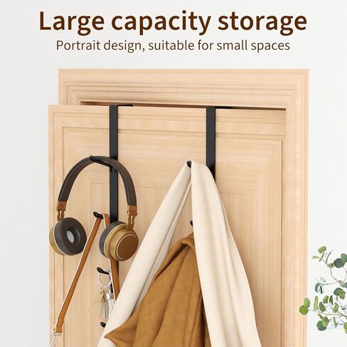 niffgaff Over Door Towel Hooks: Bathroom Rack Hanger for Towels, Overdoor Coat Rack Hanging for Clothes Organizer, Gold, 2 PCS in Kuwait