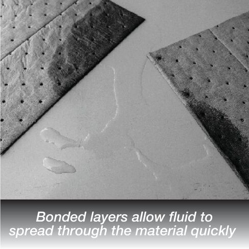 LAUCO Heavyweight Universal Oil Absorbing Pads (Grey) 10 inch x13 inch - Pack of 100 Sheets - Automotive Absorbent Pads for Oils, Water, and Solvents (100 Sheets (1 Box)) in Kuwait