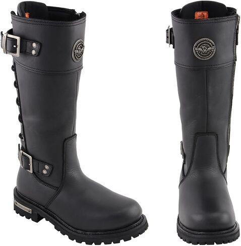 Milwaukee Leather Women's Tall Knee-High Premium Leather Motorcycle Riding Biker Boots Collection MBL - 10.5 in Saudi Arabia