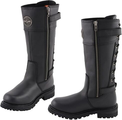 Milwaukee Leather Women's Tall Knee-High Premium Leather Motorcycle Riding Biker Boots Collection MBL - 10.5 in Saudi Arabia