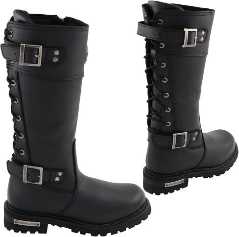 Milwaukee Leather Women's Tall Knee-High Premium Leather Motorcycle Riding Biker Boots Collection MBL - 10.5 in Saudi Arabia