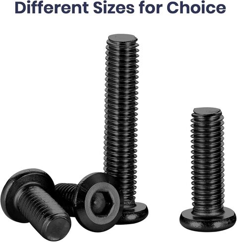 Cetaforten1/4-20 * 5/8" مسامير ألين ذات غطاء غاطس أسود، براغي توصيل برأس مستديرة مسطحة للأثاث، 304 من الفولاذ المقاوم للصدأ، خيط كامل، 25 قطعة، أسود in Kuwait