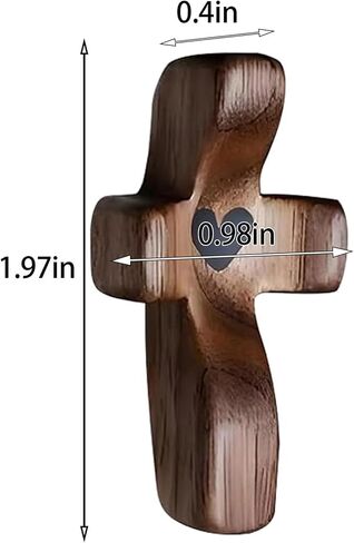 Wooden Cross Fidget,Cross My Heart,Small Wooden Crosses for Pocket Prayers,Prayer Cross for Hand,Pocket Cross Christian Gifts for Women and Fidget Toys for Adults (6PCS) in Kuwait