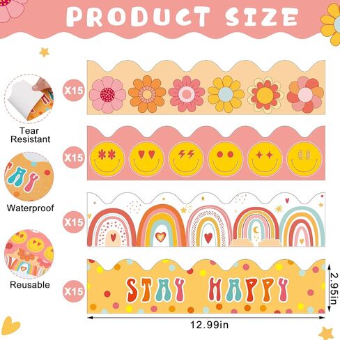 65 Feet Rainbow Welcome Message Theme Classroom Bulletin Board Border Bulletin Board Border Teacher Summer Classroom Decoration Home School in Kuwait