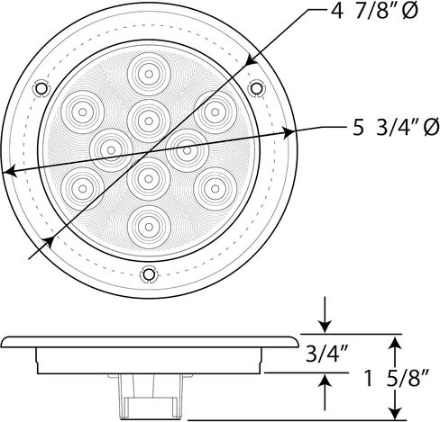 Optronics BUL11CBXP Clear 4" Round Sealed DOT LED Back-Up Light in Saudi Arabia