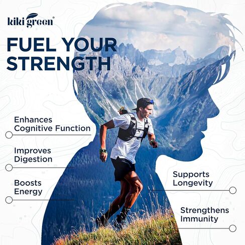 Kiki Green Shilajit Gummies - 1000 mg pure Himalayan Shilajit Gummies مع مستخلص Cordyceps - معادن تتبع - 60 معبأة بشكل فردي - نكهة التوت العليق in Kuwait