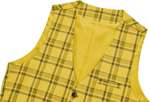 Men's Slim Fit Plaid Suit Vest - Lightweight Checkered V-Neck Waistcoat for Wedding, Business, Prom & Casual Occasions in Saudi Arabia