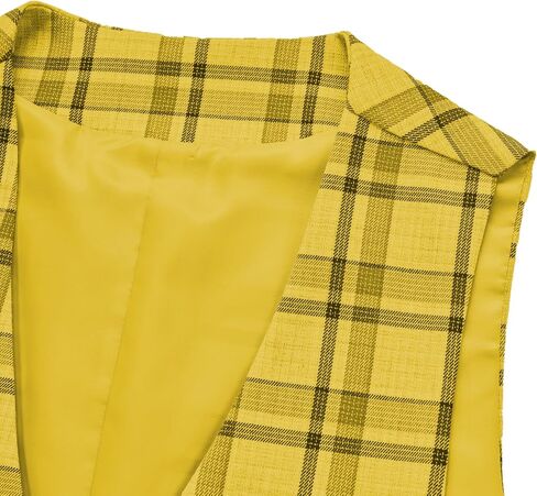 Men's Slim Fit Plaid Suit Vest - Lightweight Checkered V-Neck Waistcoat for Wedding, Business, Prom & Casual Occasions in Saudi Arabia