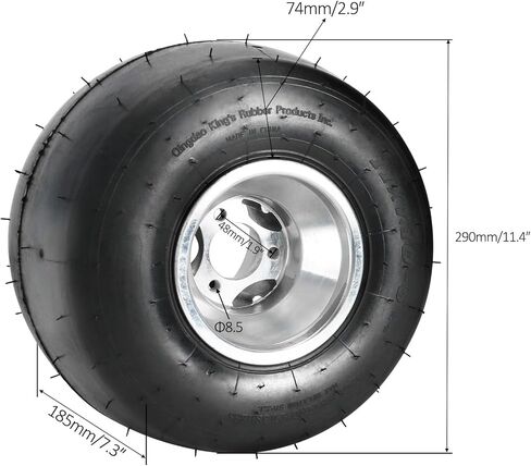 4PCS 5" inch Go Kart Wheels Front 10x4.50x5 10x4.5-5 10x4.50-5 & Rear 11x7.1-5 11x7.10-5 Tires and Rims 3 Bolt Pattern,50mm for Racing Drift Trike Mini Bike ATV Quad Buggy Cart Karting in Saudi Arabia