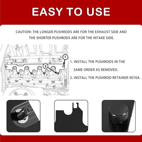 9070A Push Rod Retainer Can Be Used for Installing the Intake Side Rocker Shaft Assembly in Vehicles Equipped in Saudi Arabia