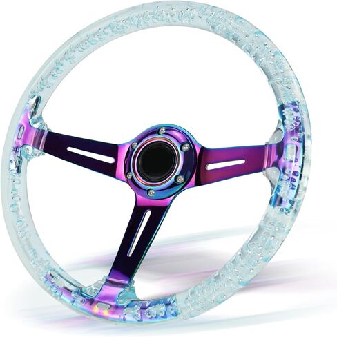 Universal Racing/Golf Teadering Wheel ، 13.8 "6 البراغي قبضة عجلة القيادة الدائرية لسيارة النادي Ezgo RXV & TXT ، Yamaha ، وتيرة سابقة ، DS ، للسباق/RALLY/MOTORSPORT/CAR (الأزرق) in Kuwait