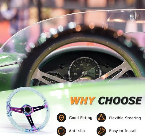 Universal Racing/Golf Teadering Wheel ، 13.8 "6 البراغي قبضة عجلة القيادة الدائرية لسيارة النادي Ezgo RXV & TXT ، Yamaha ، وتيرة سابقة ، DS ، للسباق/RALLY/MOTORSPORT/CAR (الأزرق) in Kuwait