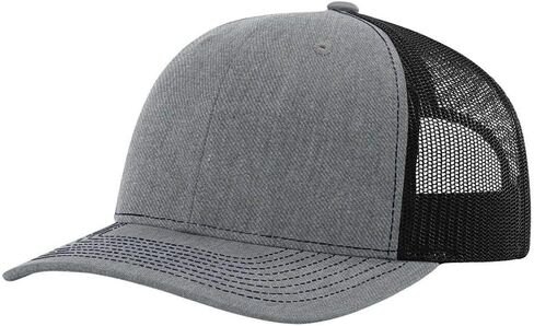 Richardson Youth Trucker Snapback Cap بحجم واحد هيذر رمادي/أسود in Saudi Arabia