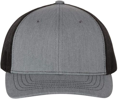 Richardson Youth Trucker Snapback Cap بحجم واحد هيذر رمادي/أسود in Saudi Arabia