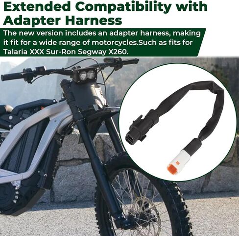 مجموعة المصباح الأمامي Motoparty لـ Talaria XXX Sur-Ron Segway X260 ، نسخة ترقية مع تسخير المحول ولوحة الرقم الأمامي ، أشرطة أضواء الدراجات النارية （3 بوصة） in Saudi Arabia