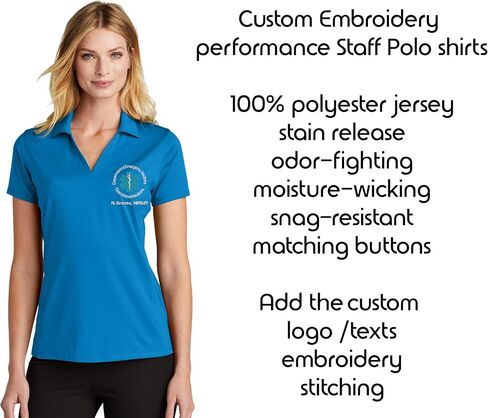 INK STITCH Women Lk398 Custom Embroidery Add Logo Texts Staff Performance Polo Shirts in Kuwait