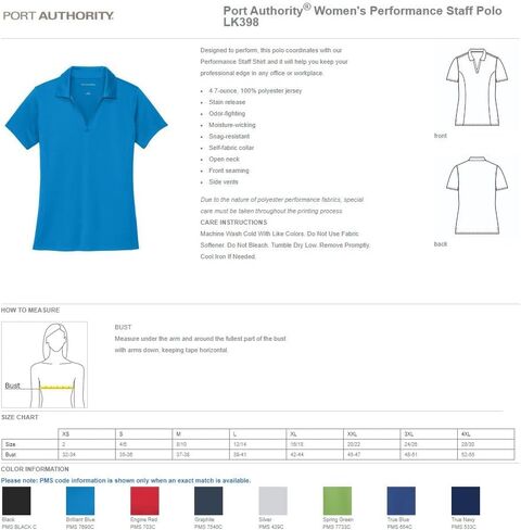 INK STITCH Women Lk398 Custom Embroidery Add Logo Texts Staff Performance Polo Shirts in Kuwait
