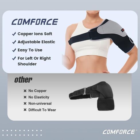 Shoulder Brace with Pressure Pad, Neoprene Shoulder Compression Sleeve for Women Men, Adjustable Shoulder Support for Rotator Cuff Ac Joint Pain Relief, Shoulder Injuries, Right/Left in Saudi Arabia