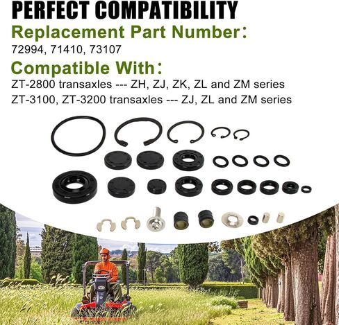 72994 مجموعة ختم نقل المضخة لـ Hydro-Gear ZT-2800 ، ZT-3100 ، ZT-3400 ، استبدالها لـ 71410 73107 ， مجموعة إعادة بناء التروس المائية （30pcs） in Kuwait
