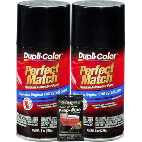 Dupli-Color Brilliant Black Pearl Perfect Match Automotive Paint for Chrysler Vehicles - 8 oz, Bundles with Prep Wipe (3 Items) in Kuwait